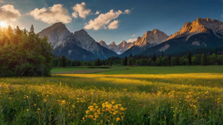 Sunset in Grand Teton National Park, Wyoming, USA.の写真素材