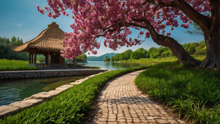 Beautiful spring landscapeの写真素材