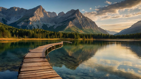 Mountain lake in Banff national park, Alberta, Canada.
