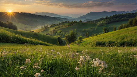 Beautiful summer landscape in the Carpathian Mountains, Ukraine.