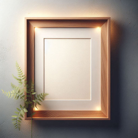 Wooden frame mockup. 3d rendering, 3d illustration.