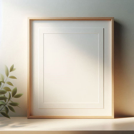 Blank white picture frame mockup. 3d render illustration.