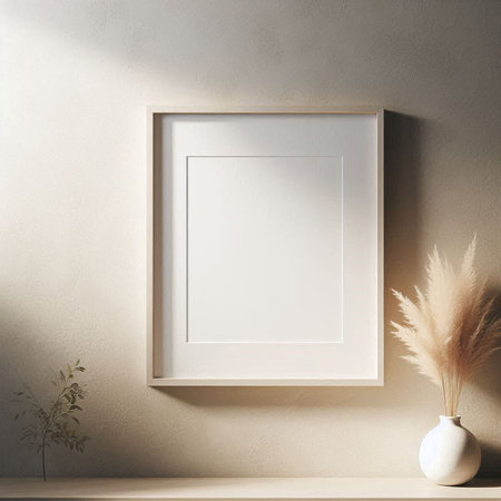 Mockup poster frame in modern interior background, 3d render