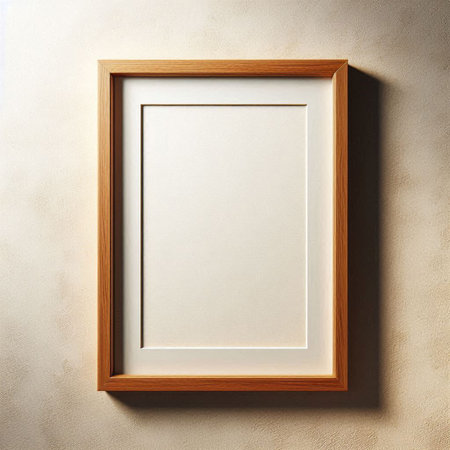 Empty picture frame on the wall. 3d render illustration mock up