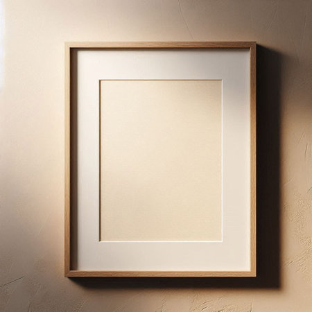 Empty frame on the wall. Mock up. 3D render.