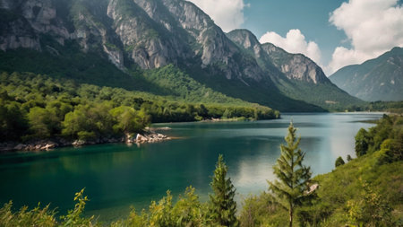 Lake in the mountains. Montenegro, Balkans, Europe. Beauty world.の写真素材