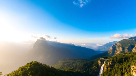 Beautiful aerial view of Dolomites Alps in South Tyrol, Italyの写真素材