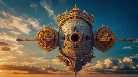 3D CG rendering of space ship. 3D CG. High resolution.の写真素材