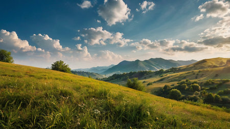 Beautiful summer landscape in the Carpathian Mountains, Ukraine.の写真素材