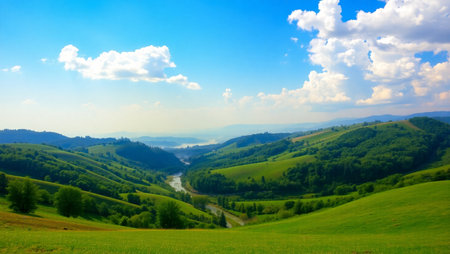 Beautiful summer landscape in the Carpathian Mountains, Ukraine.