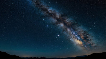 Milky way galaxy with stars and space dust in the universe.