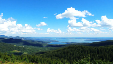 View from the top of the mountain to Lake Baikal.の写真素材