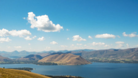 Blurred view of Loch Lomond, Scotland, UK.の写真素材