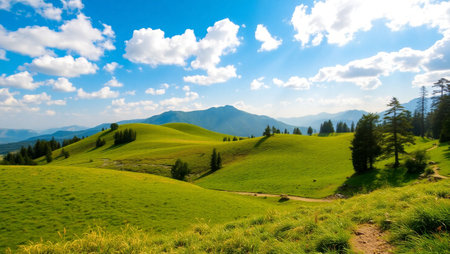 Beautiful summer landscape in the Carpathian Mountains, Ukraine.の写真素材