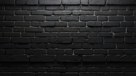 Black brick wall texture background. Black brick wall texture. Black brick wall background.の写真素材