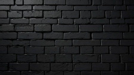 Black brick wall texture background. Black brick wall texture background. Black brick wall background.の写真素材