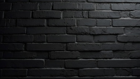 Black brick wall texture background. Black brick wall texture. Black brick wall background.の写真素材