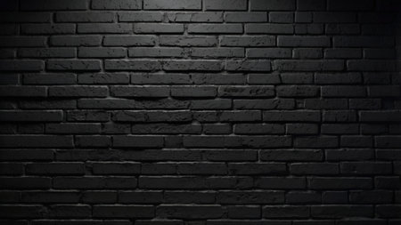 Black brick wall background. Black brick wall texture. Black brick wall background.の写真素材