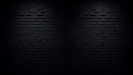 Dark brick wall background. Black brick wall texture. Dark brick wall background.の写真素材