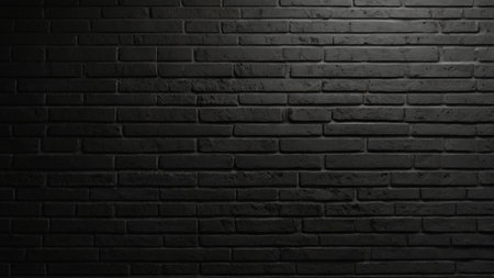 Black brick wall texture background. Dark black brick wall texture background.の写真素材