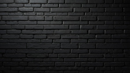Black brick wall texture. Black brick wall background. Black brick wall texture backgroundの写真素材