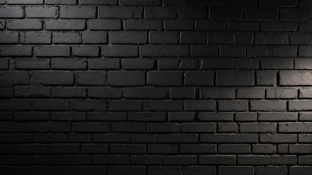 Black brick wall texture background. Brick wall texture. Black brick wall backgroundの写真素材