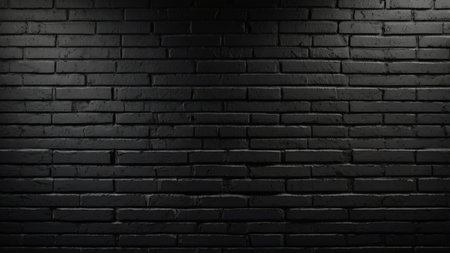 Black brick wall texture background. Black brick wall texture background. Black brick wall background.の写真素材