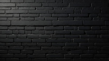 Black brick wall texture background. Dark brick wall texture background. Black brick wall texture background.の写真素材