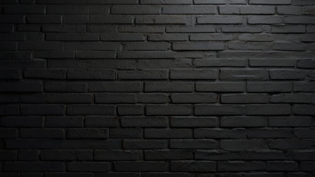 Black brick wall texture background. Dark black brick wall texture background.の写真素材