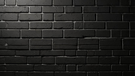 Black brick wall texture background. Black and white brick wall background.の写真素材