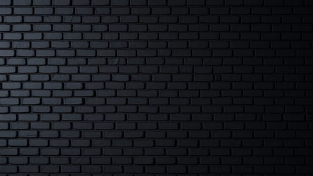 Black brick wall texture background. Black brick wall texture. Black brick wall background.の写真素材