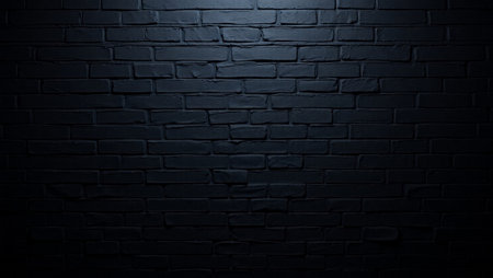 Black brick wall texture background. Dark brick wall texture. Black brick wall background.の写真素材