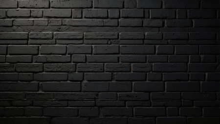 Black brick wall background. Dark brick wall texture. Black brick wall background.の写真素材