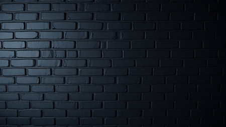 Black brick wall background. Black brick wall texture. Black brick wall background.の写真素材