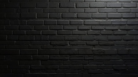 Black brick wall texture background. Black brick wall background. Black brick wall textureの写真素材