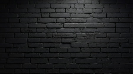 Dark brick wall texture background. Black brick wall texture background. Black brick wall textureの写真素材