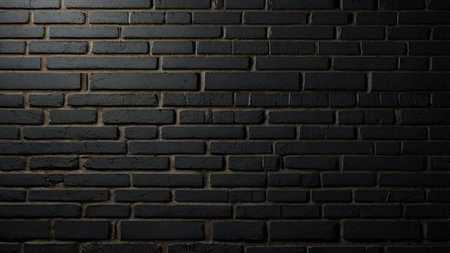 Black brick wall texture background. Dark brick wall texture background. Brick wall background.の写真素材