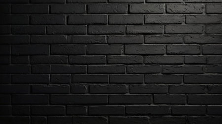 Black brick wall background. Dark brick wall texture background. Black brick wall background.の写真素材