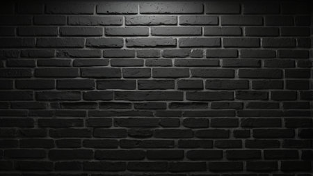 Black brick wall texture background. Black brick wall texture. Black brick wall background.の写真素材
