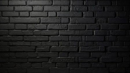 Black brick wall background. Black brick wall texture. Black brick wall background