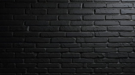Black brick wall texture background. Dark brick wall texture background. Black brick wall textureの写真素材
