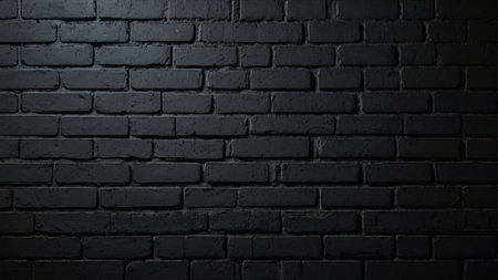 Black brick wall texture background. Dark black brick wall texture background.の写真素材