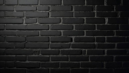 Black brick wall texture background. Black and white brick wall background.の写真素材