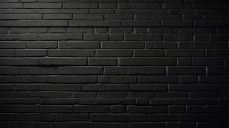 Black brick wall texture background. Black brick wall texture background. Black brick wall background.の写真素材