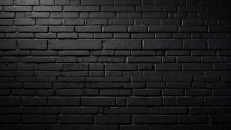 Black brick wall texture background. Black brick wall texture background. Black brick wall background.の写真素材
