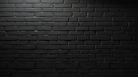 Black brick wall texture background. Black and white brick wall background.の写真素材