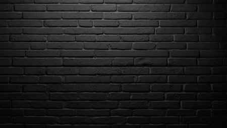 Black brick wall texture background. Black brick wall texture background. Black brick wall background.の写真素材