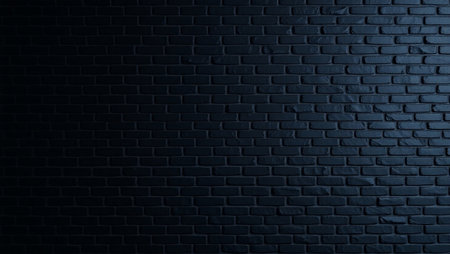 Black brick wall texture background. Wallpaper with copy space for designの写真素材