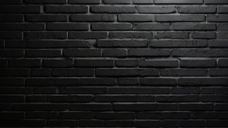 Black brick wall texture background. Black brick wall background. Black brick wall textureの写真素材