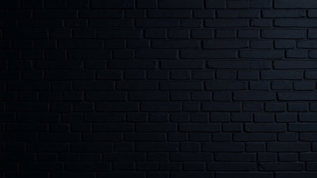 Black brick wall texture background. Wallpaper for interior or exterior design.の写真素材